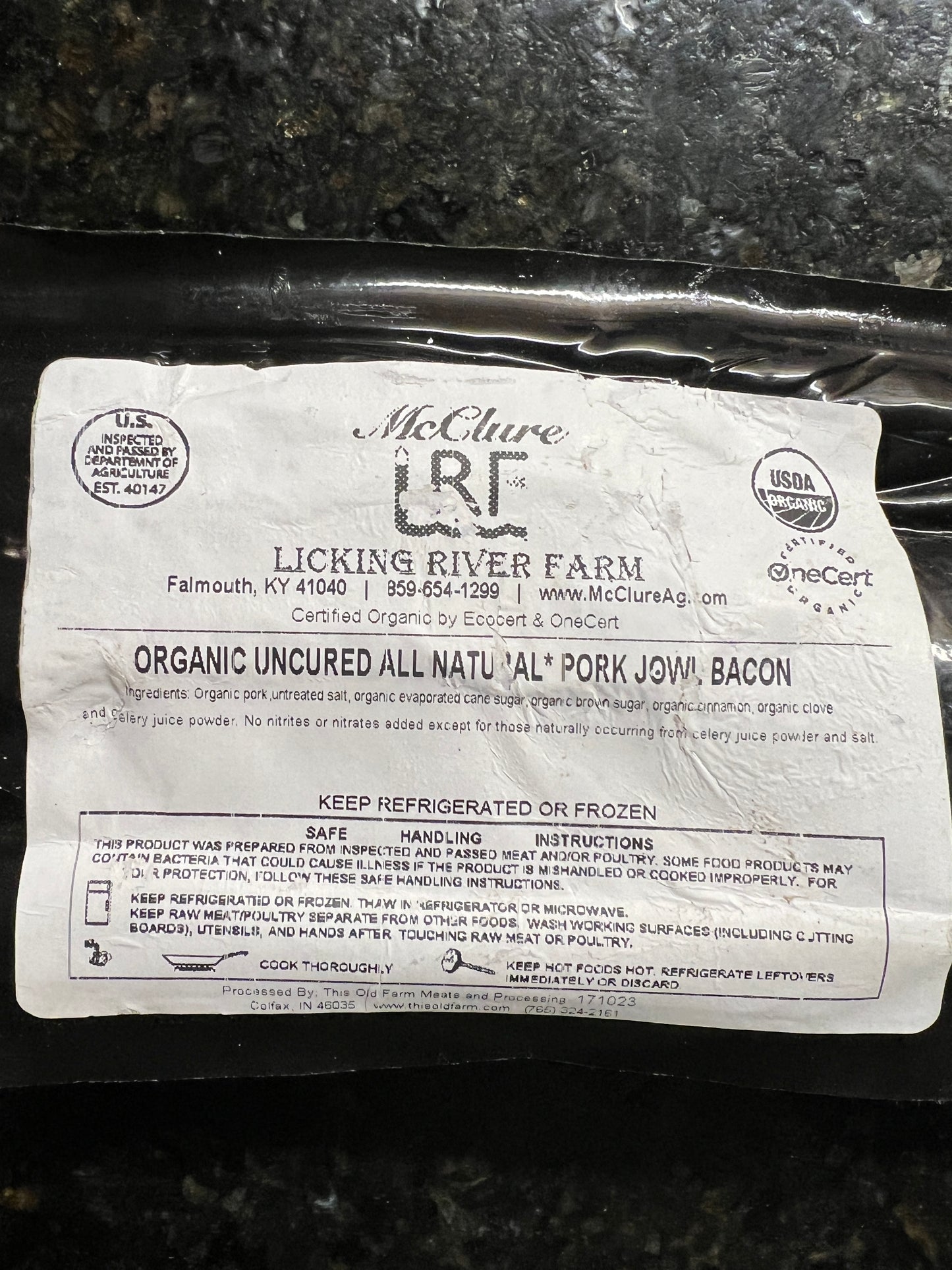 Jowl Bacon Organic Mangalista Gourmet Pastured