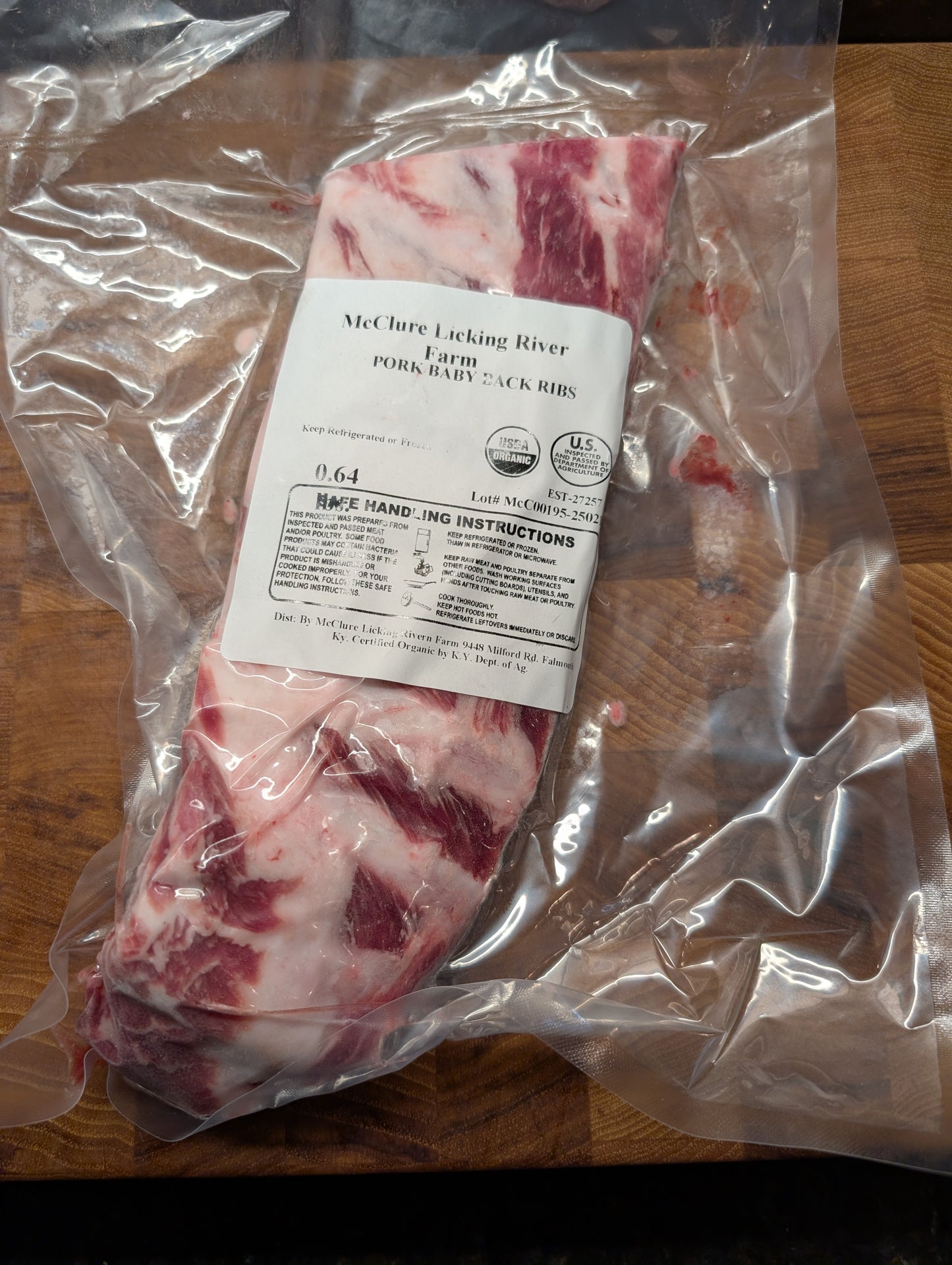 Baby Back Ribs Mangalista Organic Pastured Pork