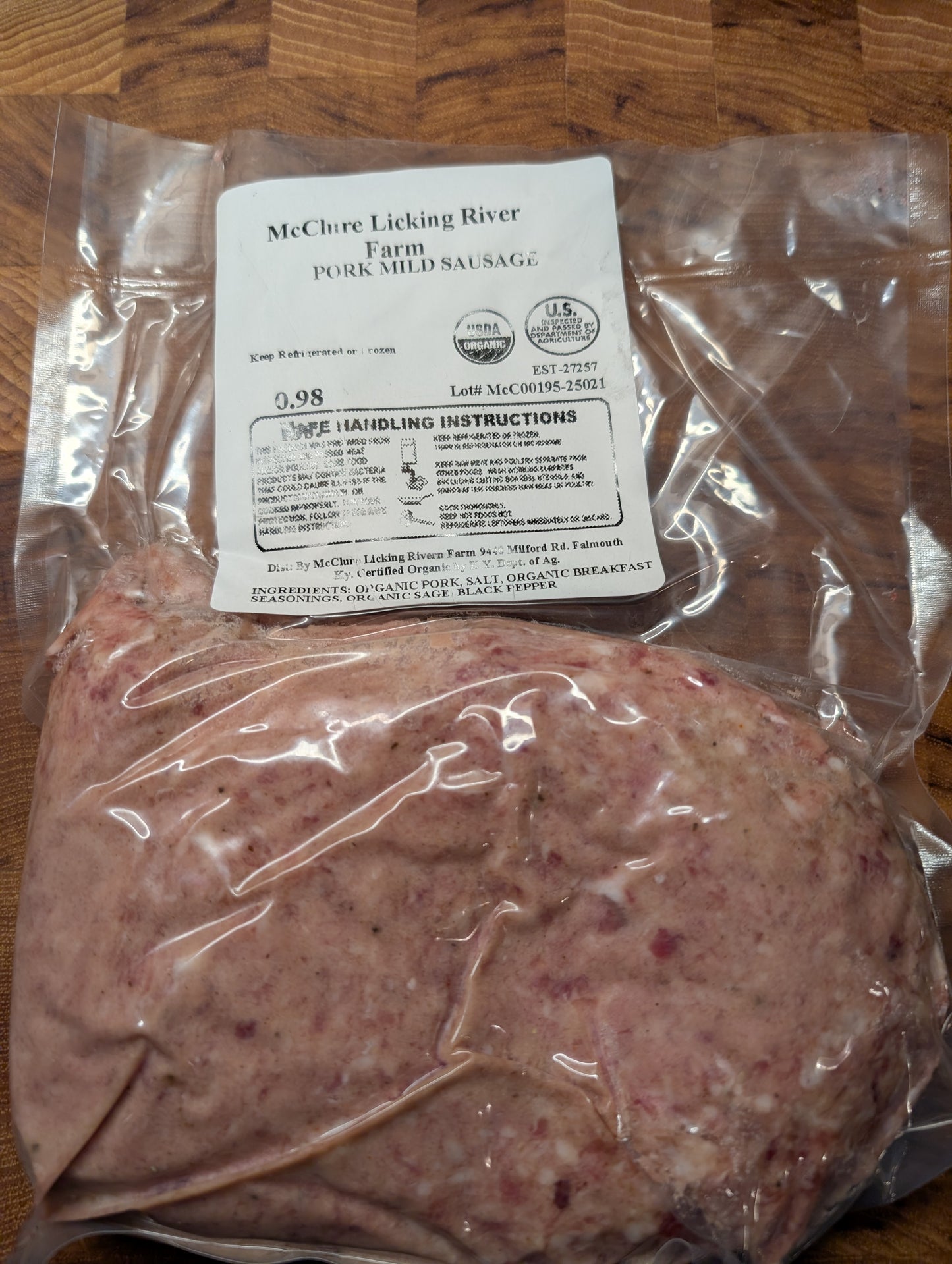 Sausage Organic Ground Mangalista Pasture raised