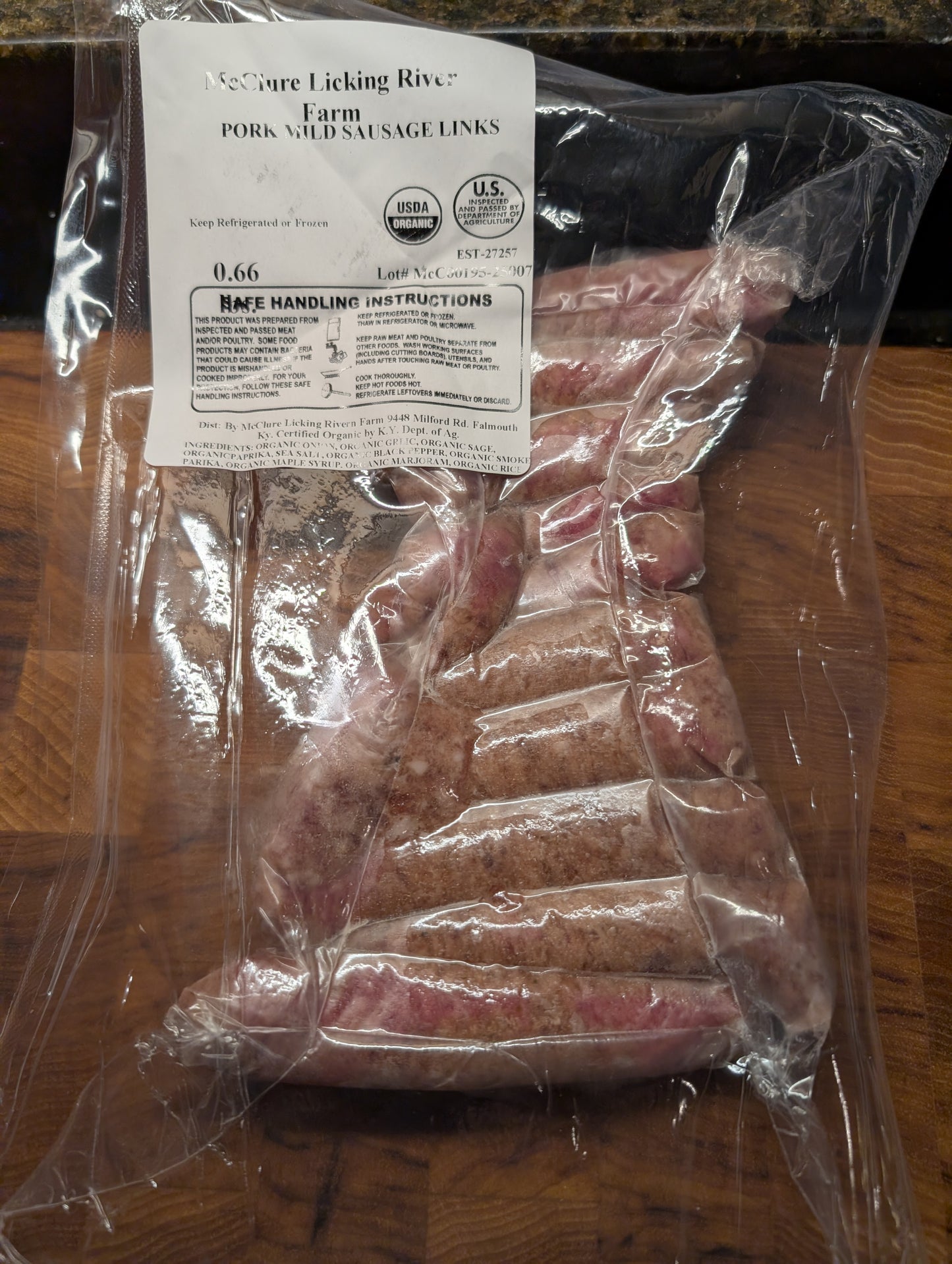 Sausage Links Organic Ground Mangalista Pasture raised