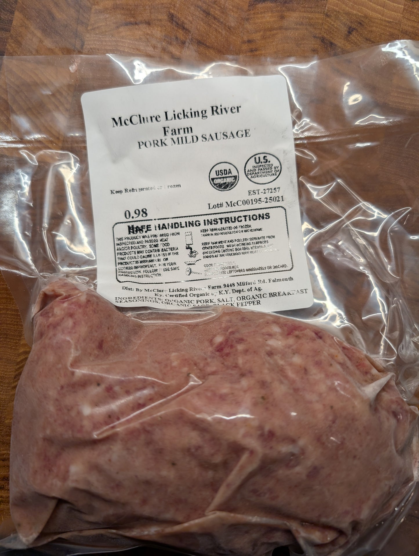 Sausage Organic Ground Mangalista Pasture raised