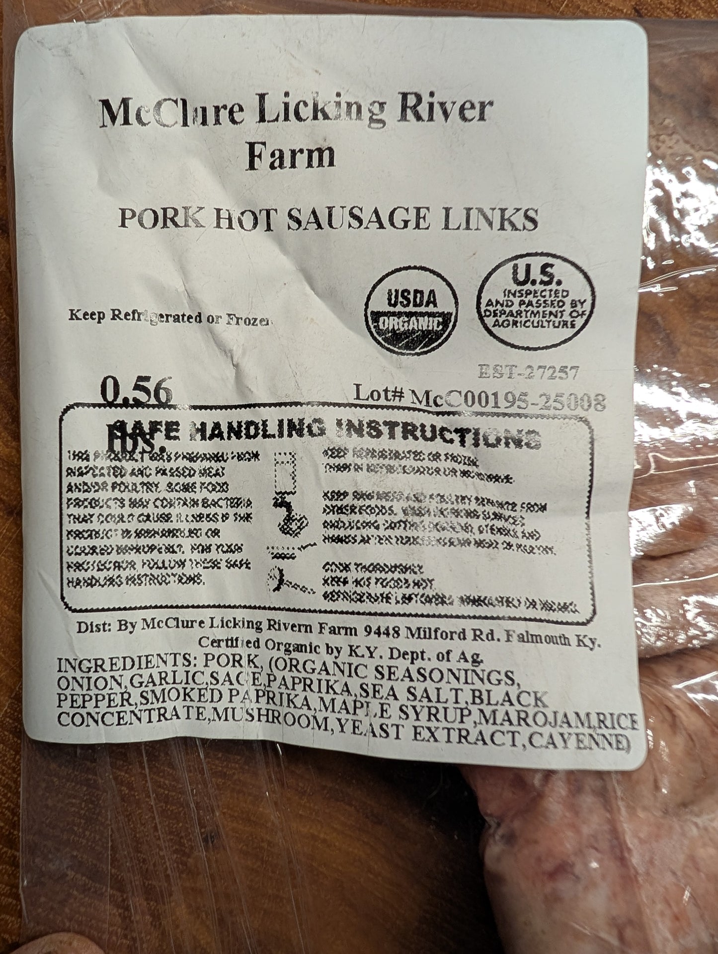 Sausage Links Organic Ground Mangalista Pasture raised