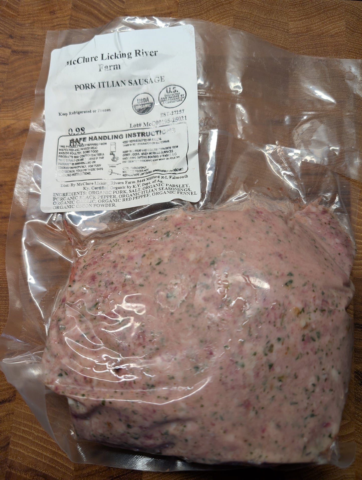 Sausage Organic Ground Mangalista Pasture raised