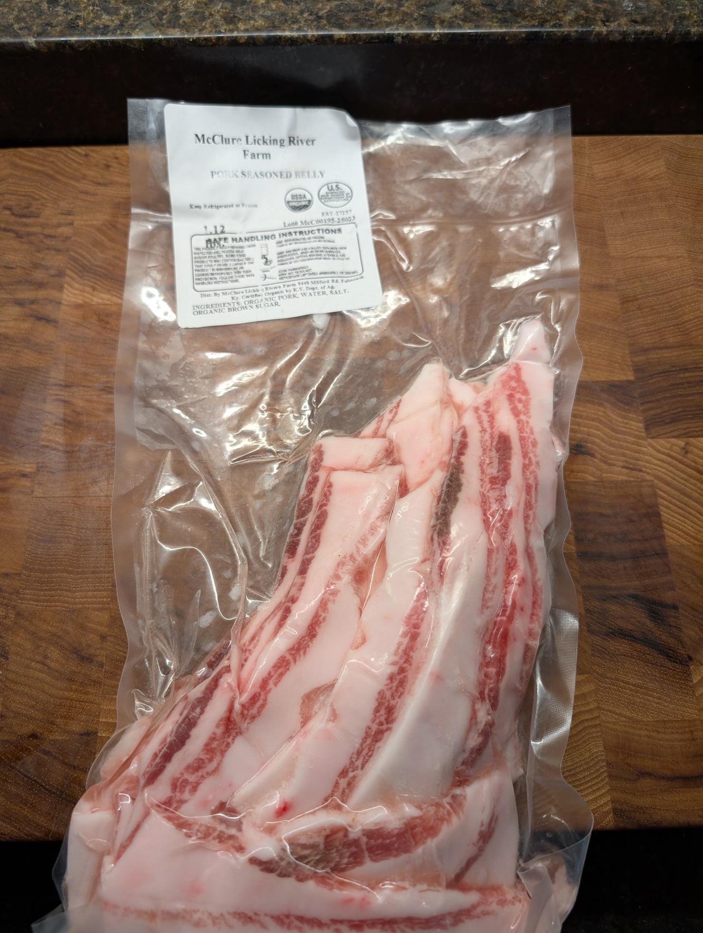 Pork Belly Seasoned Organic Mangalista Gourmet Pasture Raised